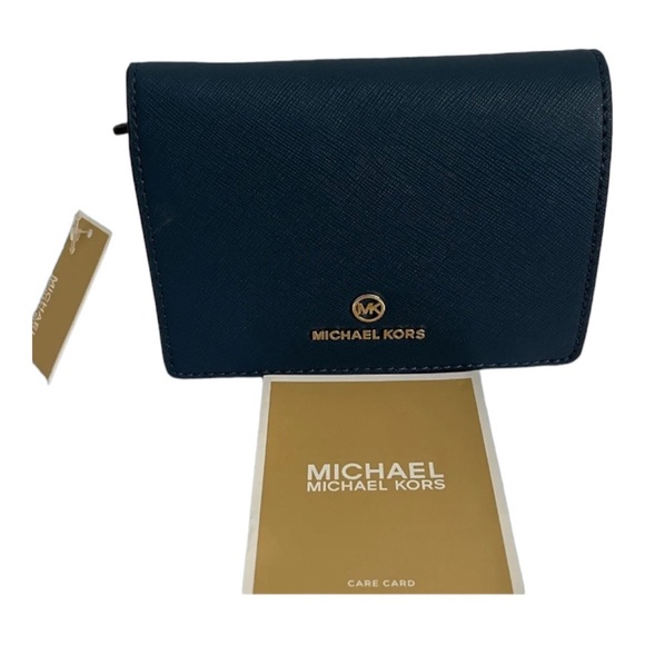 Michael Kors Jet Set Charm Medium Saffiano Leather Wallet (DK CHAMBRAY) - Picture 1 of 12